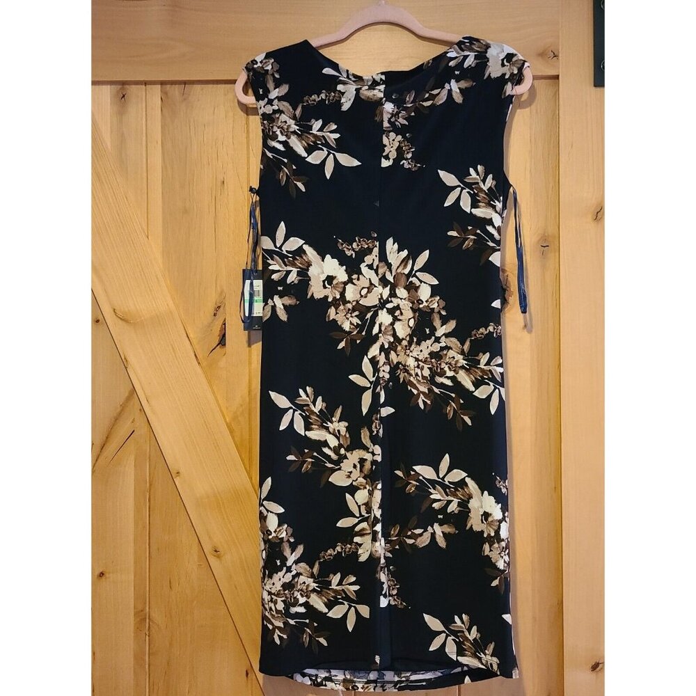 New! Tommy Hilfiger Floral Dress Size 8 Sleeveless Knee Ruched Waist Romantic - Picture 2 of 16